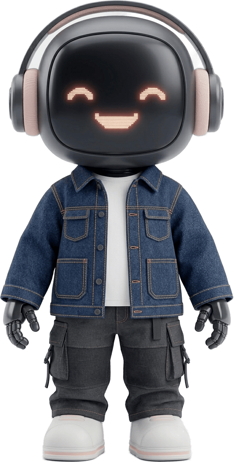 Cakai mascot in a denim jacket
